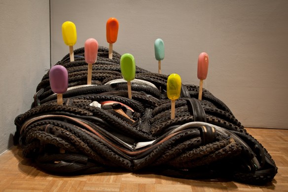 Eis Am Stiel 2011 Blown glass, rubber, metal, wood 1.32 m x 1.22m x .5m photo: Dustin Miyakawa