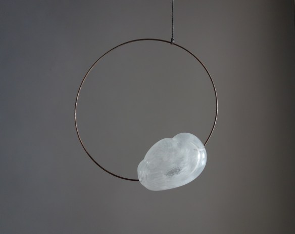 Global Circulation Model 2013 Blown, enameled glass, wire 26cm round x 6cm Photo: Kait Rhoads