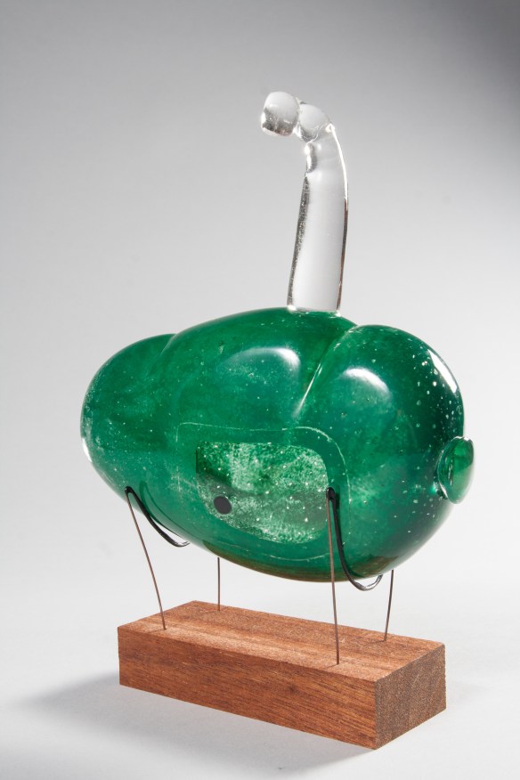 Green Up 2013 16cm x 11cm x 7cm Blown, enameled glass, wire, wood Photo: Adair Fincher